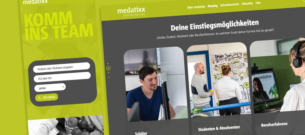 Projektübersicht von medatixx Karriere