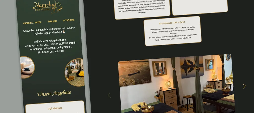 Projektübersicht von namchar Thai Massage