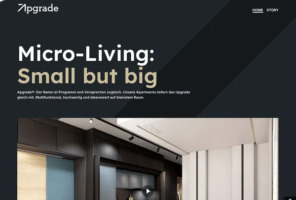 Screenshot der Startseite von apgrade.eu