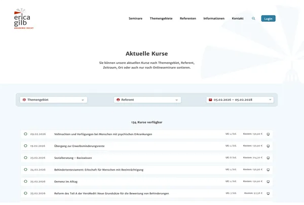 Screenshot der Startseite von akademie-recht.de