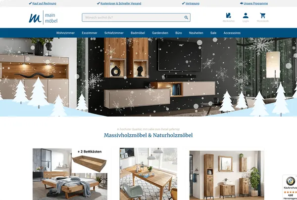Screenshot der Startseite von main-moebel.de