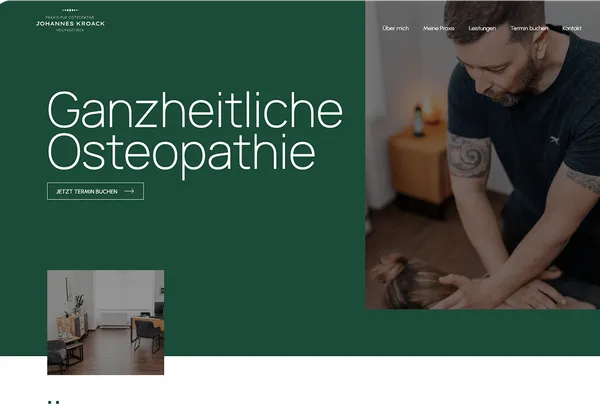 Screenshot der Startseite von osteopathie-kroack.de