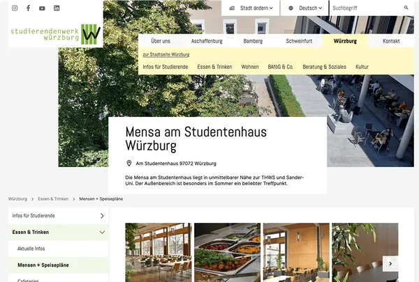 Screenshot der Startseite von swerk-wue.de